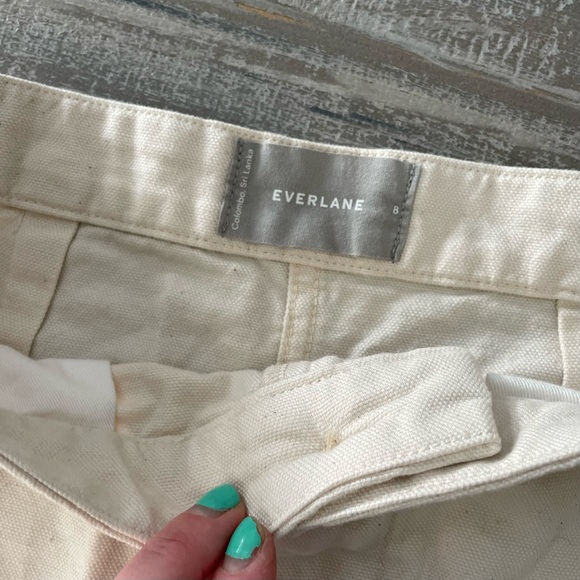EVERLANE The Canvas Stamp Cotton Mini Skirt • Cream Bone | Size 8 - Picture 4 of 5